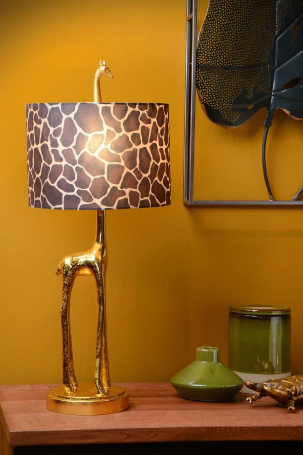Lucide EXTRAVAGANZA MISS TALL - Table lamp - Ø 25 cm - 1xE27 - Matt Gold / Brass - atmosphere 2